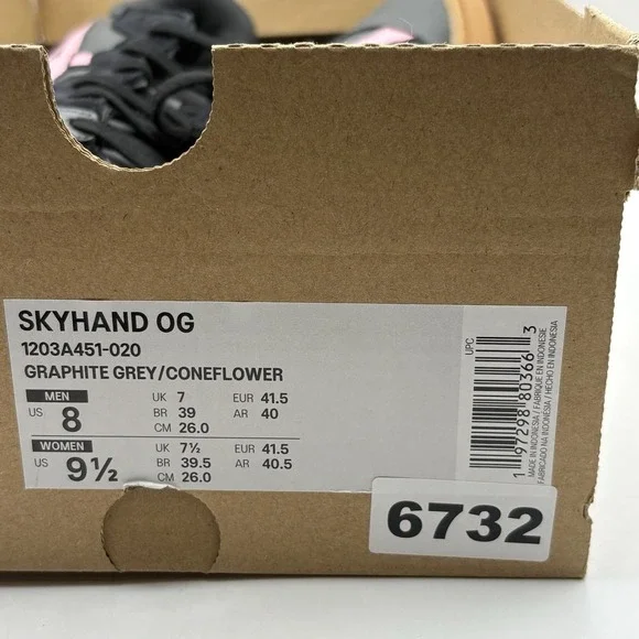 New Asics Skyhand OG Graphite Grey Coneflower Handball Shoes Men's 8 Women's 9.5 - Picture 8 of 9